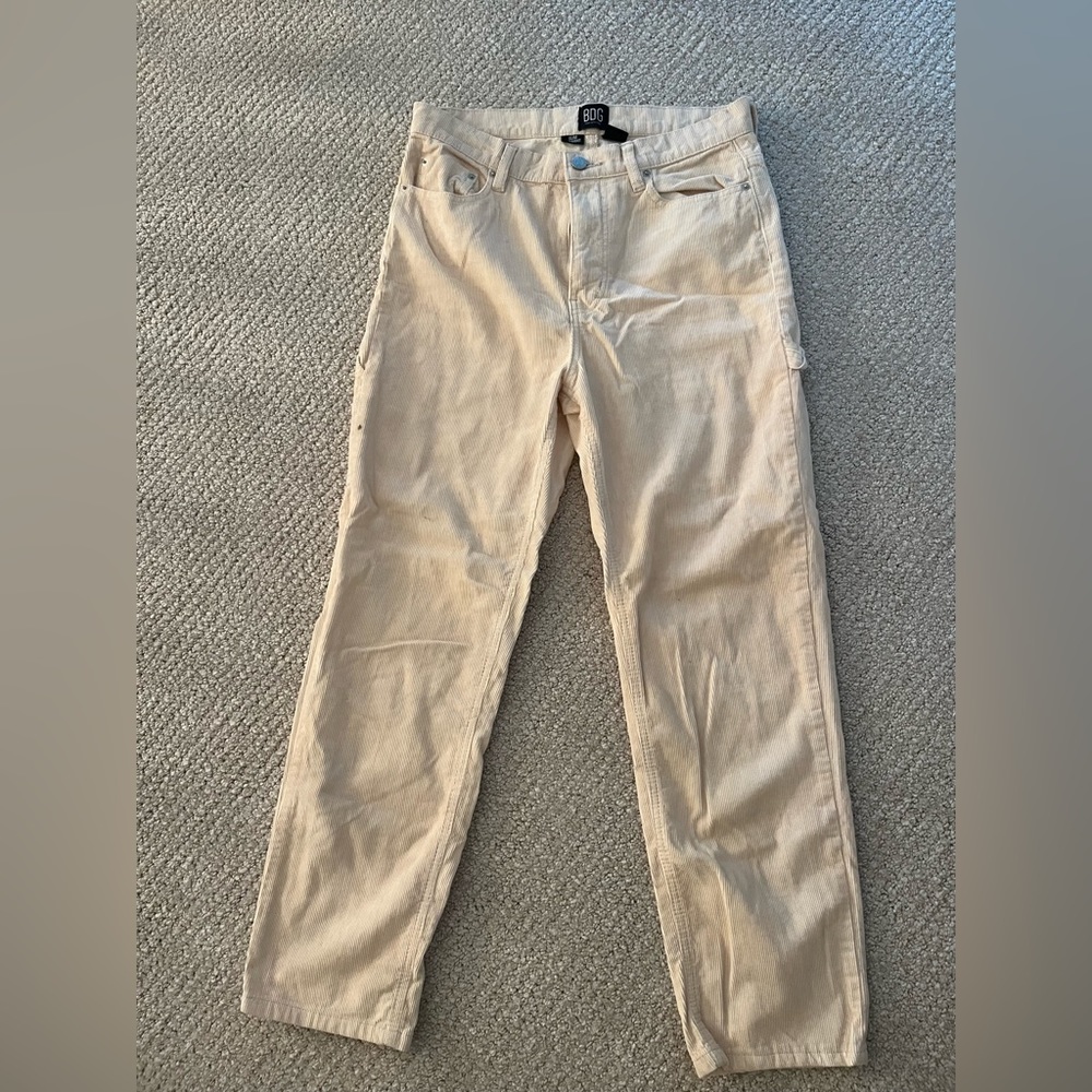 BDG corduroy slim straight cargo worker pants